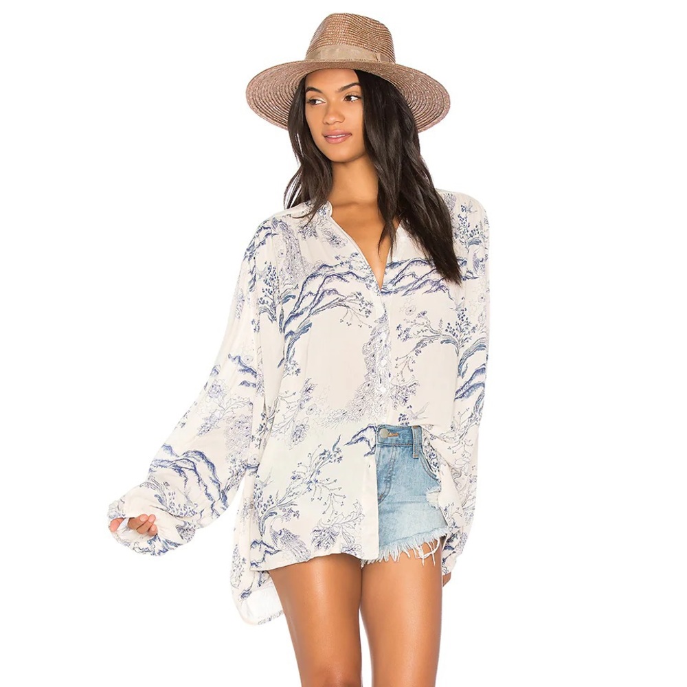 BNWT Free People Metallic Blooms Top